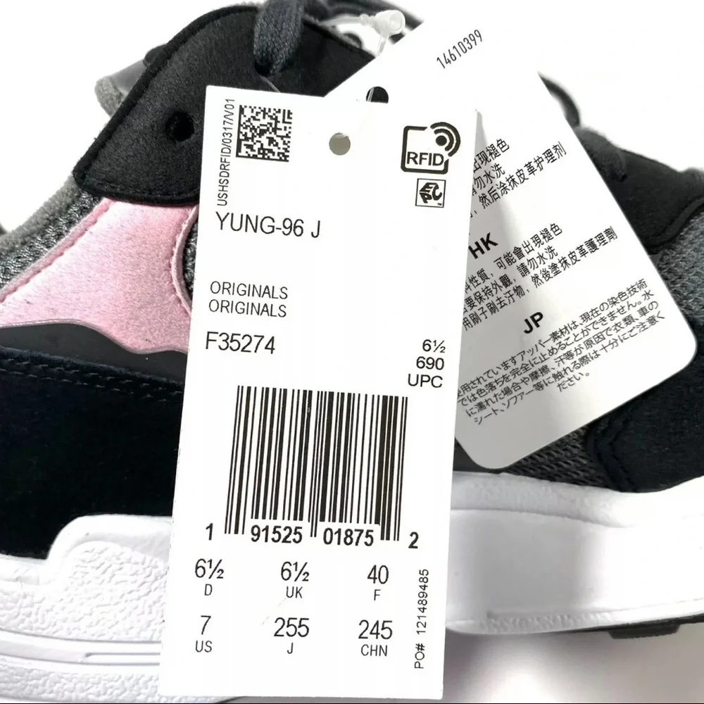 Adidas‎ Yung-96 J Men’s Sneakers Gray Black Pink
